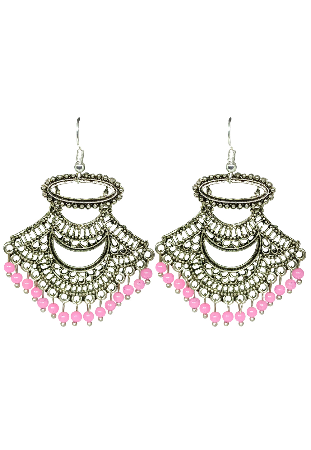 Pink Brass pearl Earrings 240654