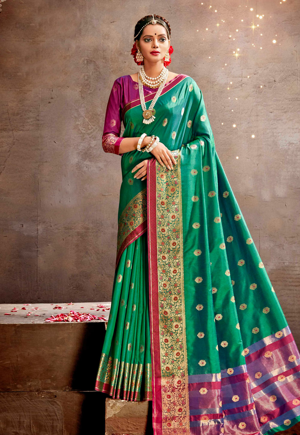 Green Art Silk Festival Wear Saree 219017