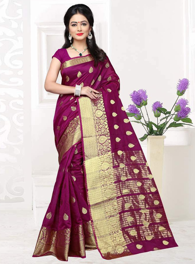 Purple Banarasi Silk Festival Wear Saree 90299