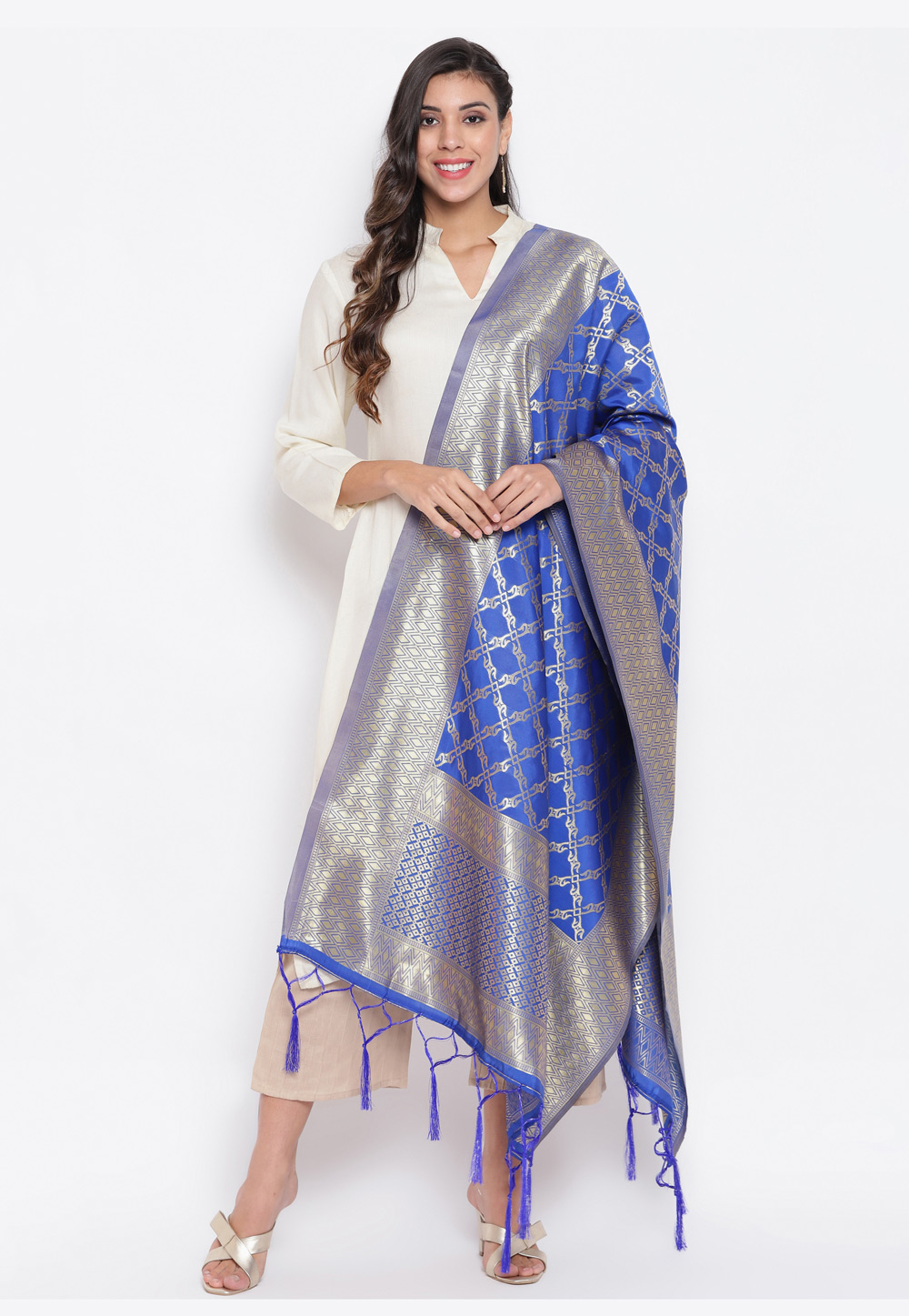 Blue Banarasi Silk Dupatta 219387