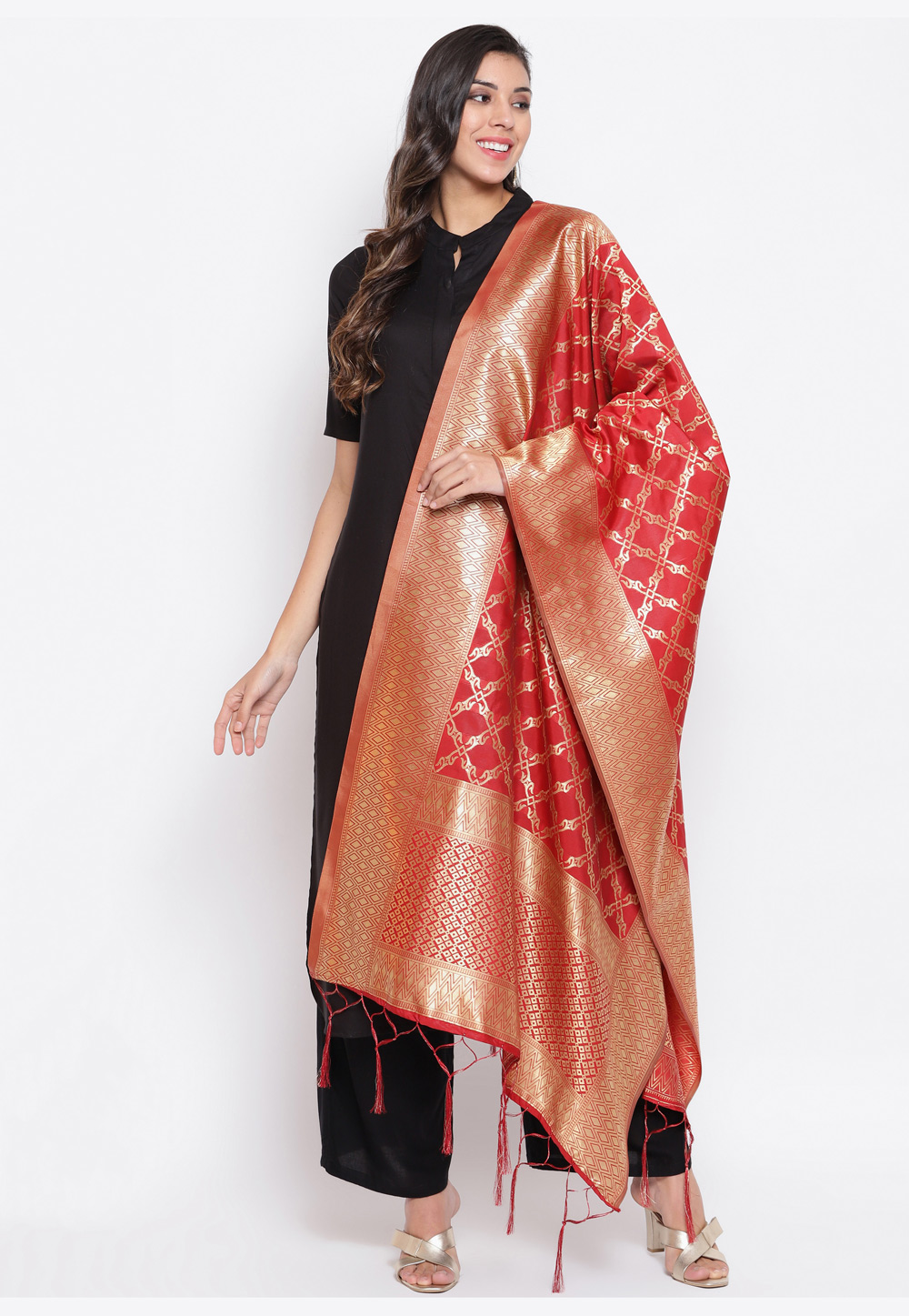 Charming Pakistani Chikankari Suit With Banarasi Dupatta, Beidge  Embroidered Straight Kurta With Pant & Banarasi Silk Dupatta Upto 7XL - Etsy