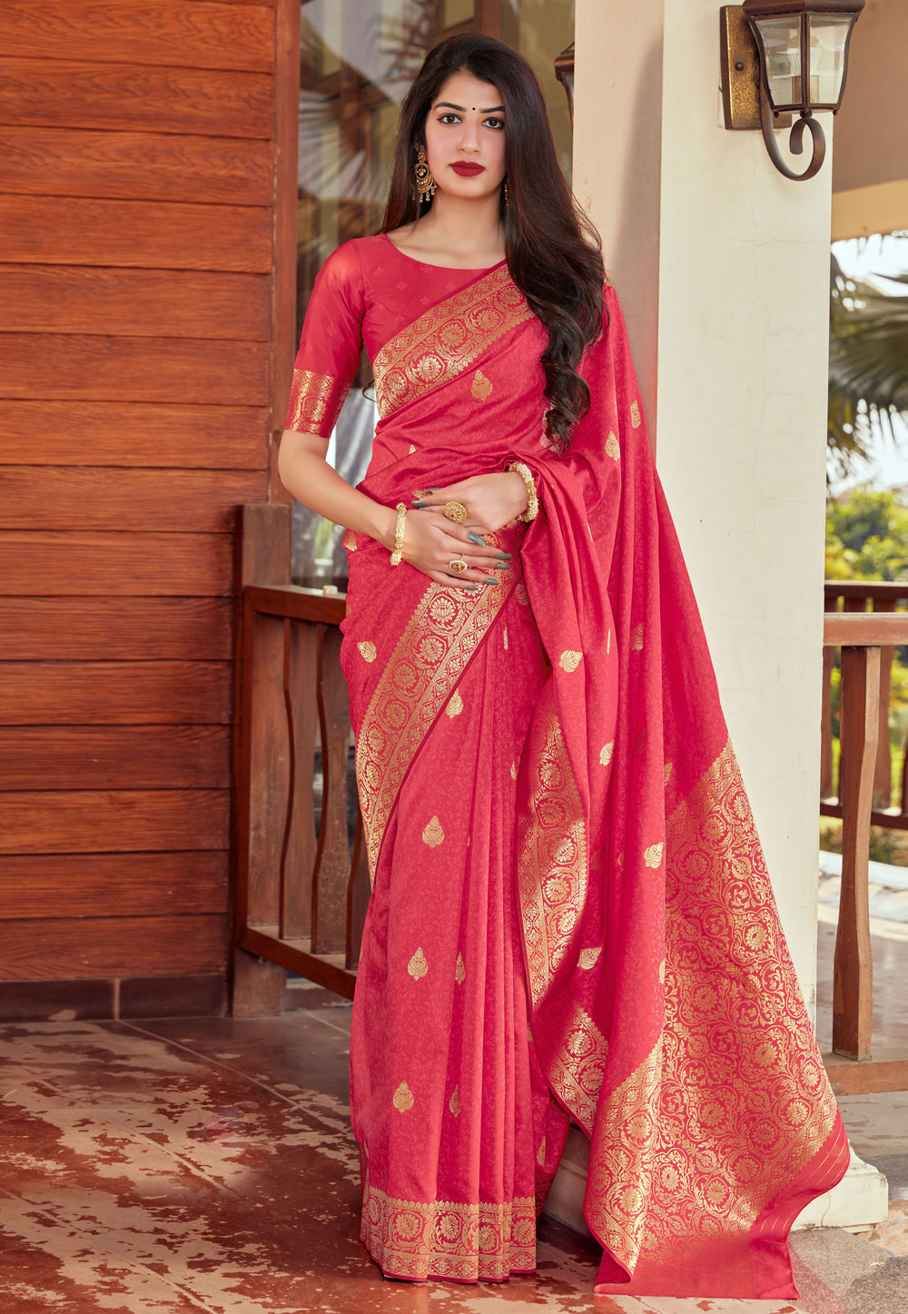 Pink Silk Saree With Blouse 219940