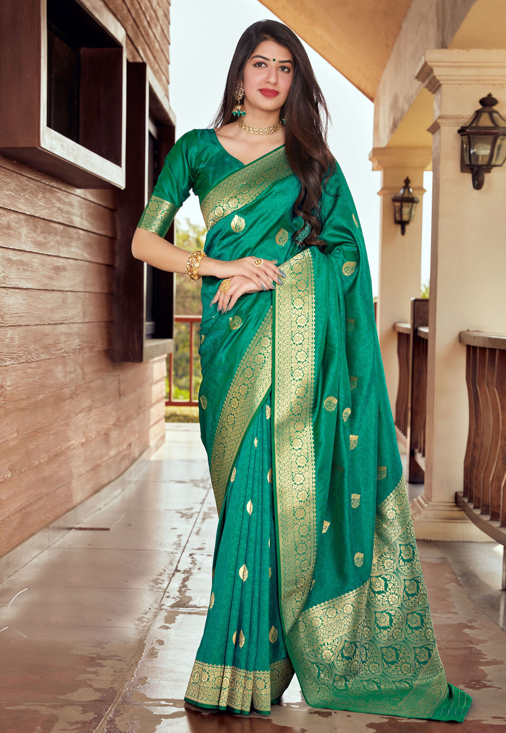 Green Silk Festival Wear Saree 219942
