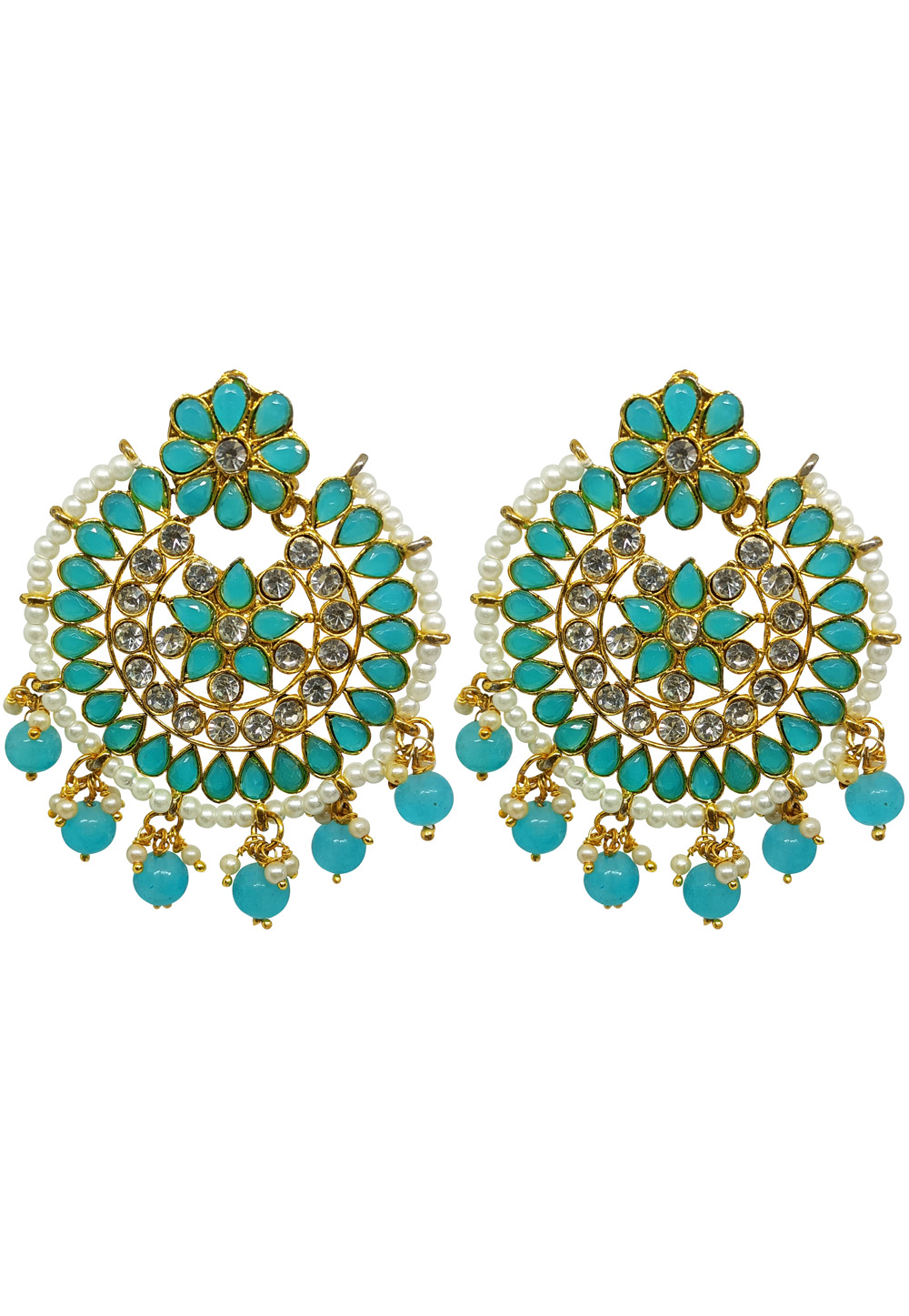 Turquoise Brass Earrings 272983