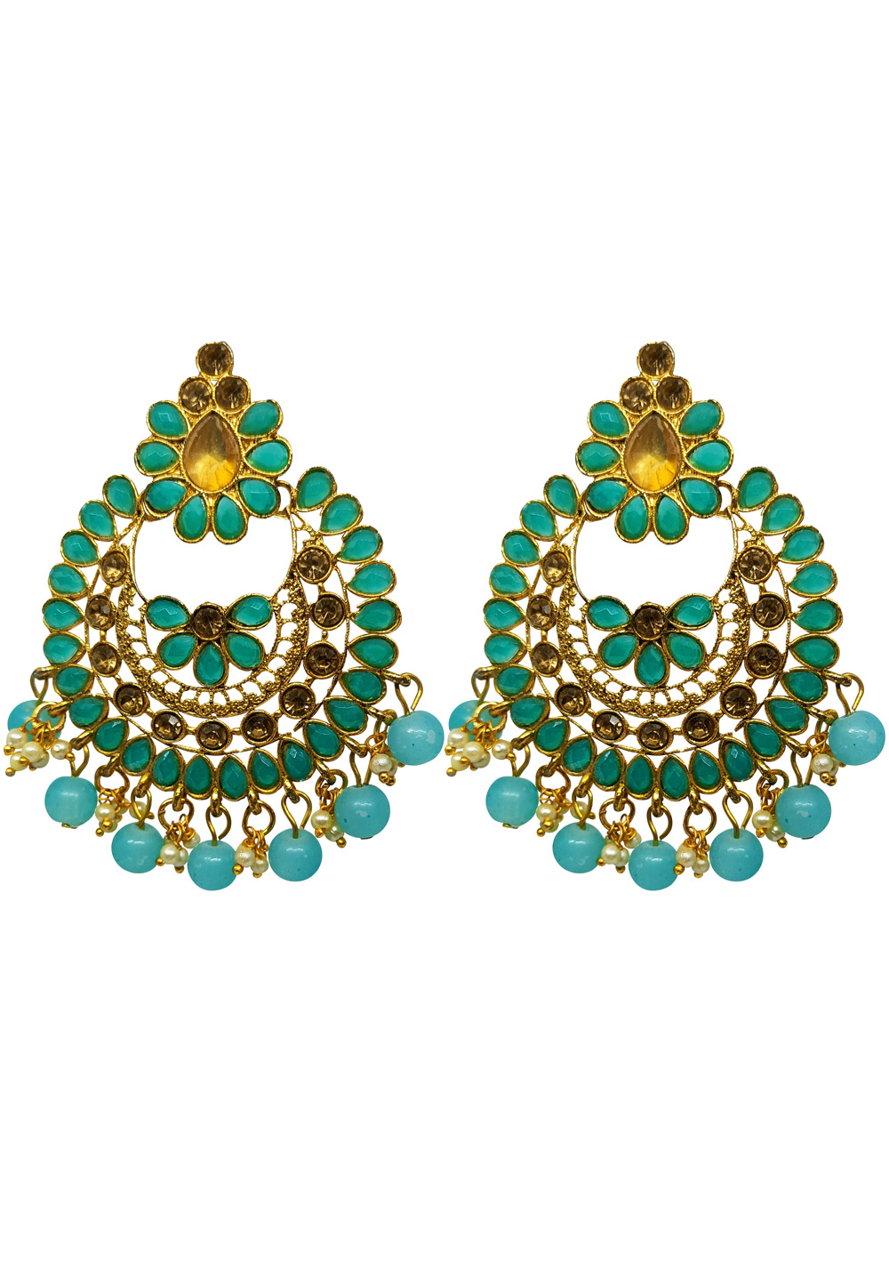 Turquoise Brass Earrings 272987