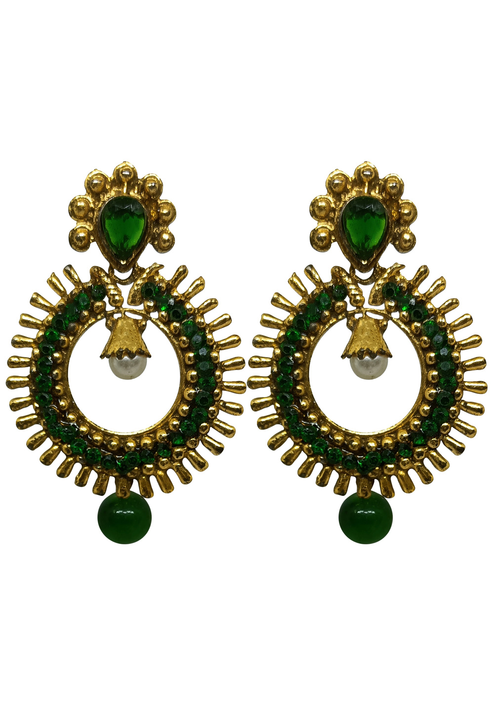 Green Brass Earrings 272992