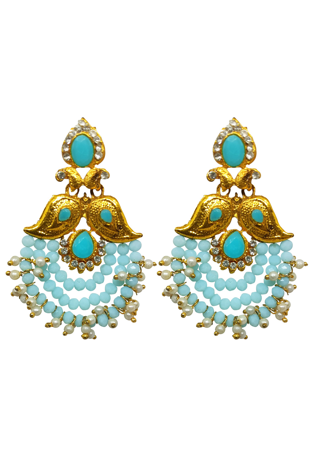 Sky Blue Brass Earrings 272995