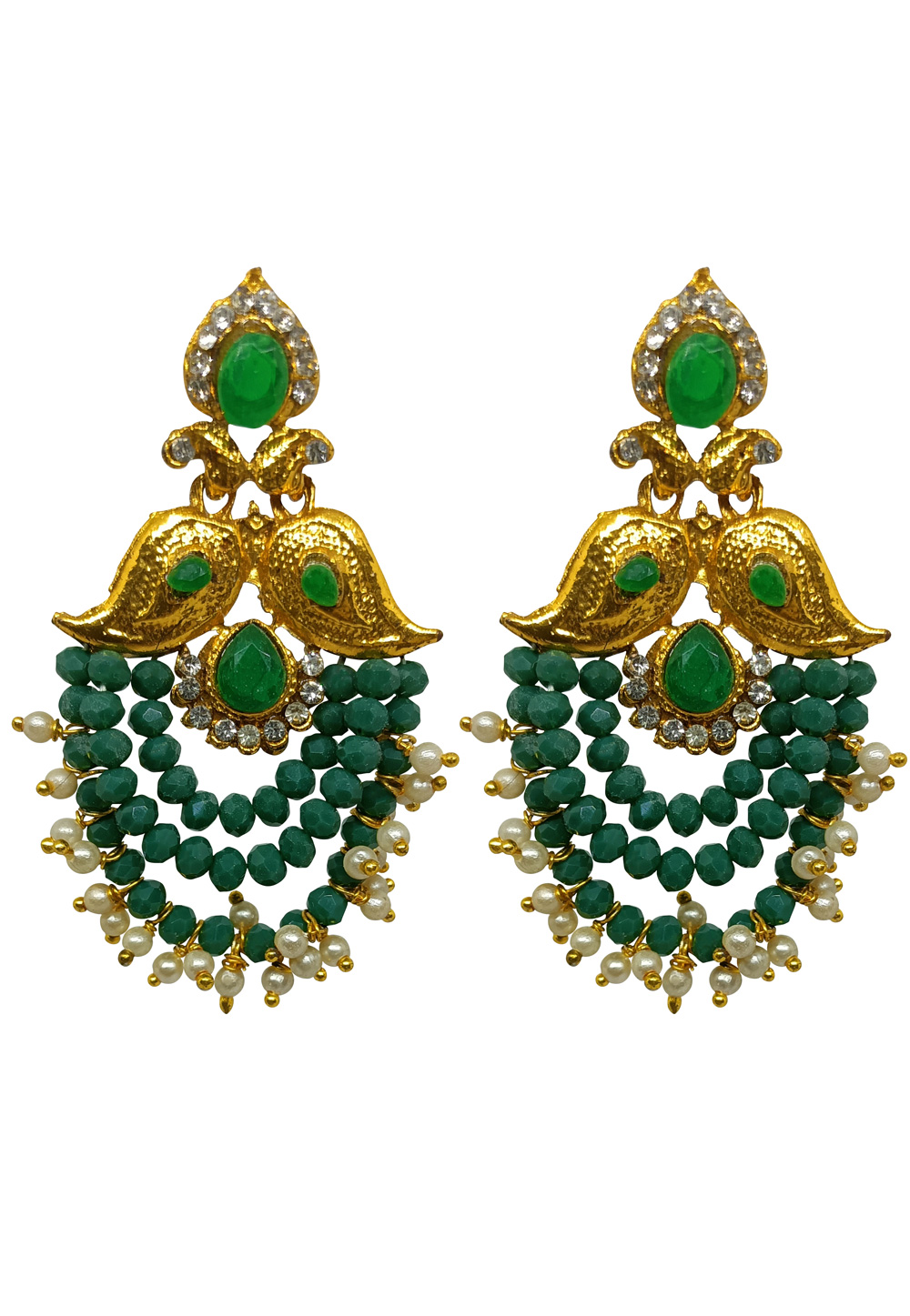 Green Brass Earrings 272996