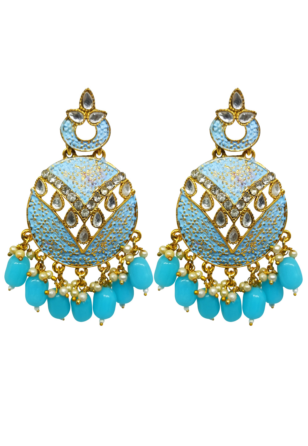 Turquoise Brass Earrings 272997