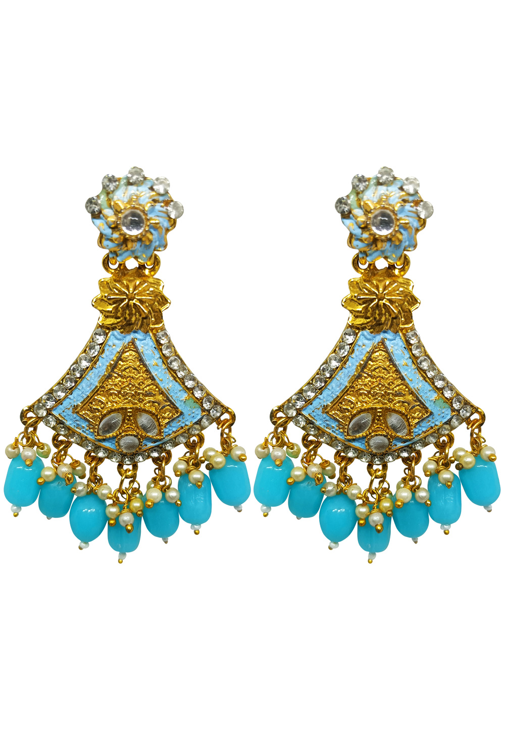 Turquoise Brass Earrings 272999