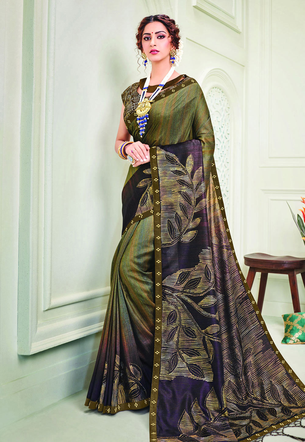 Green Silk Festival Wear Saree 206850