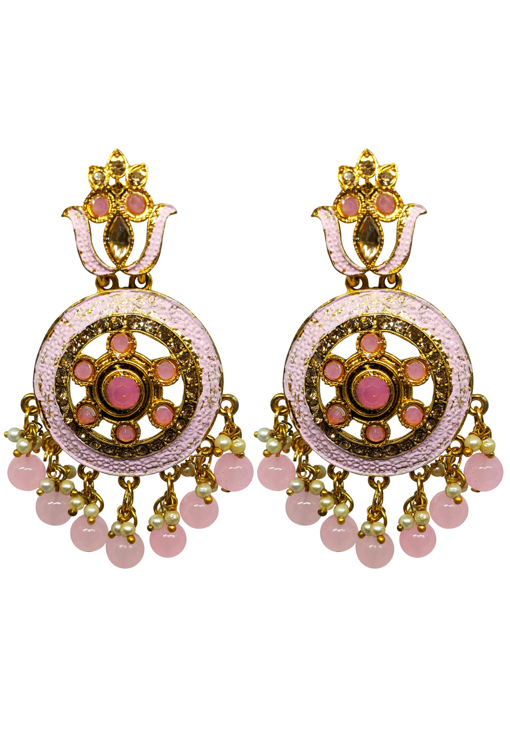 Pink Brass Earrings 273001