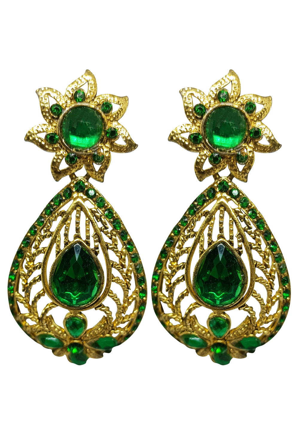 Green Brass Earrings 273006