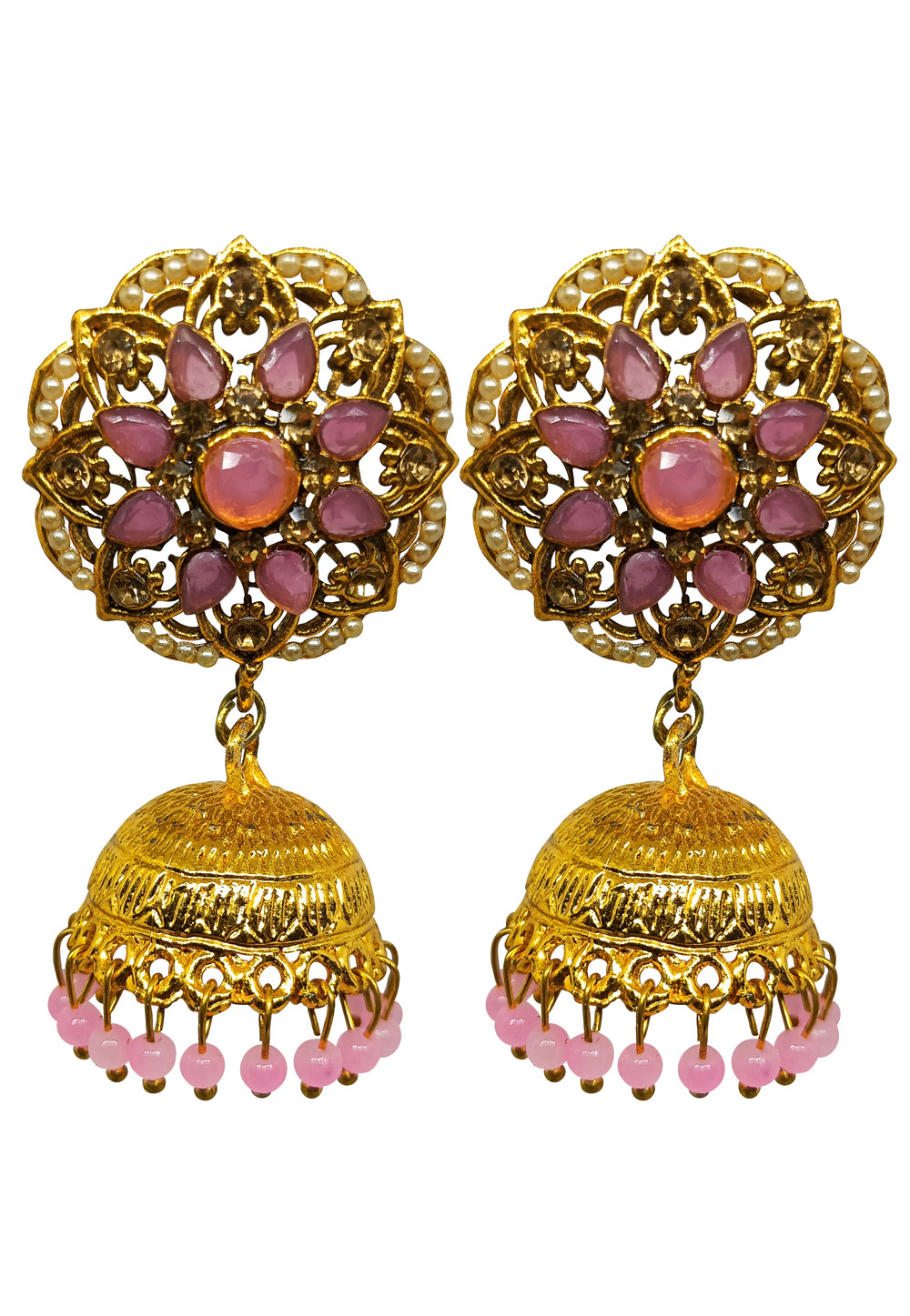 Pink Brass Earrings 273007