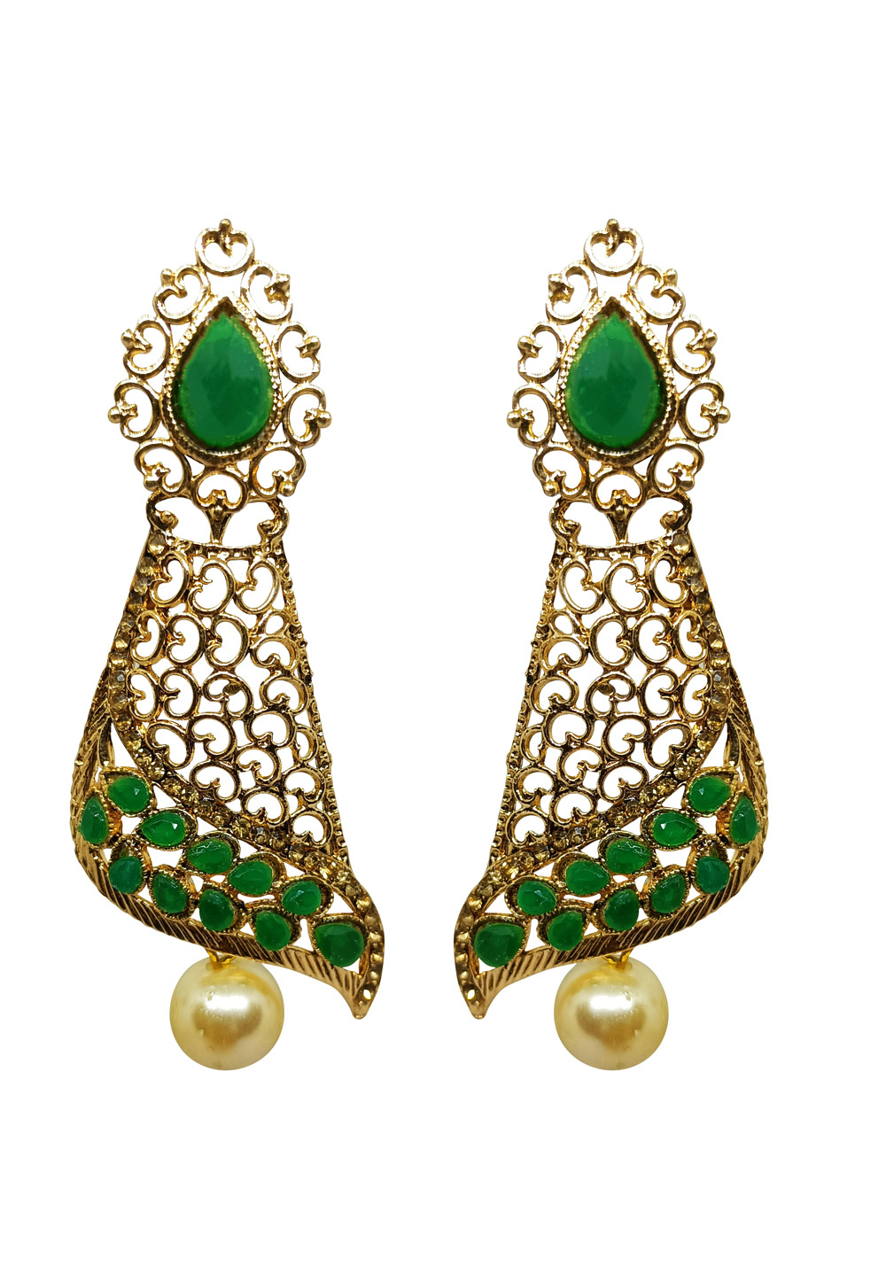 Green Brass Earrings 273009