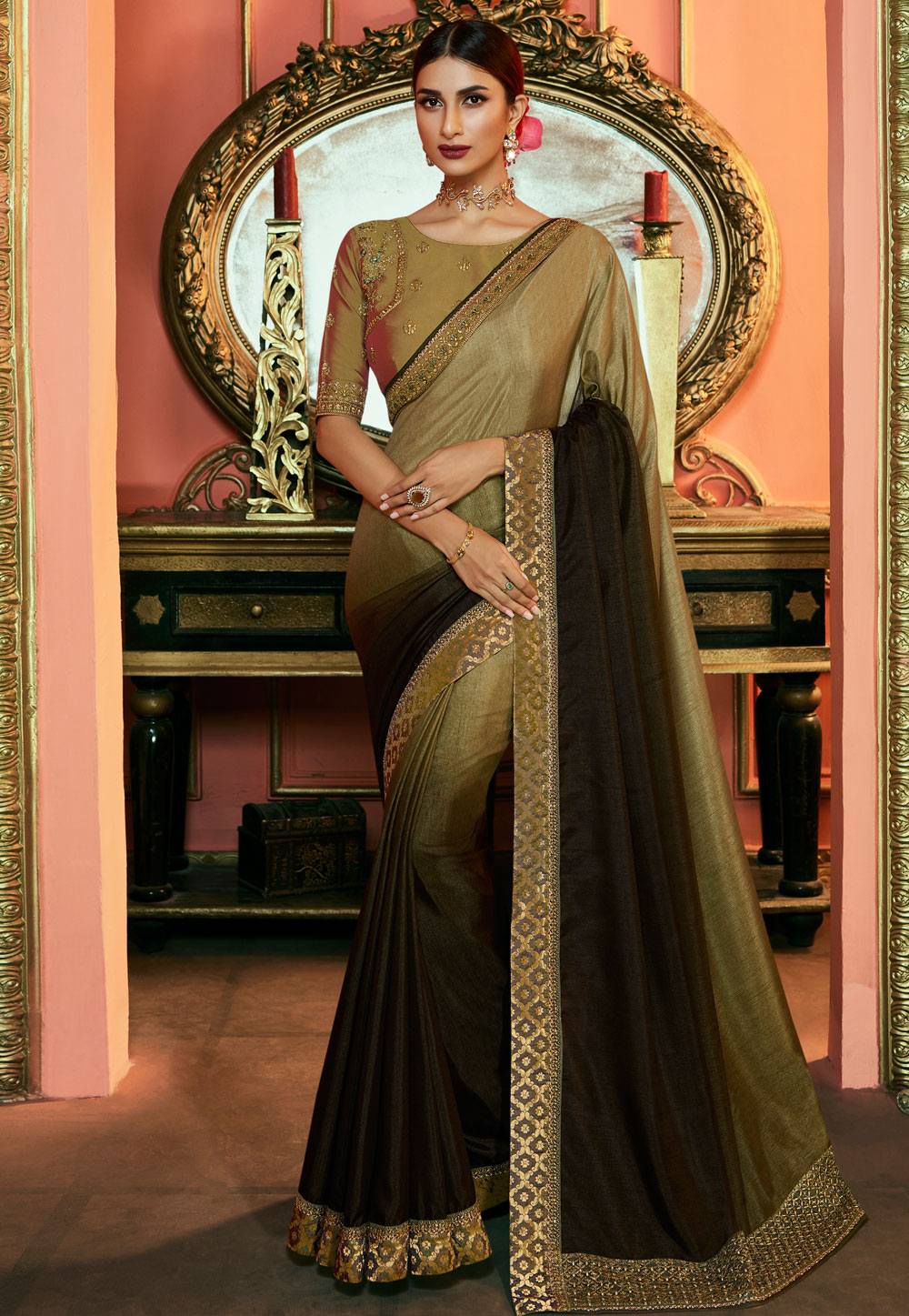 Golden Silk Festival Wear Saree 192925