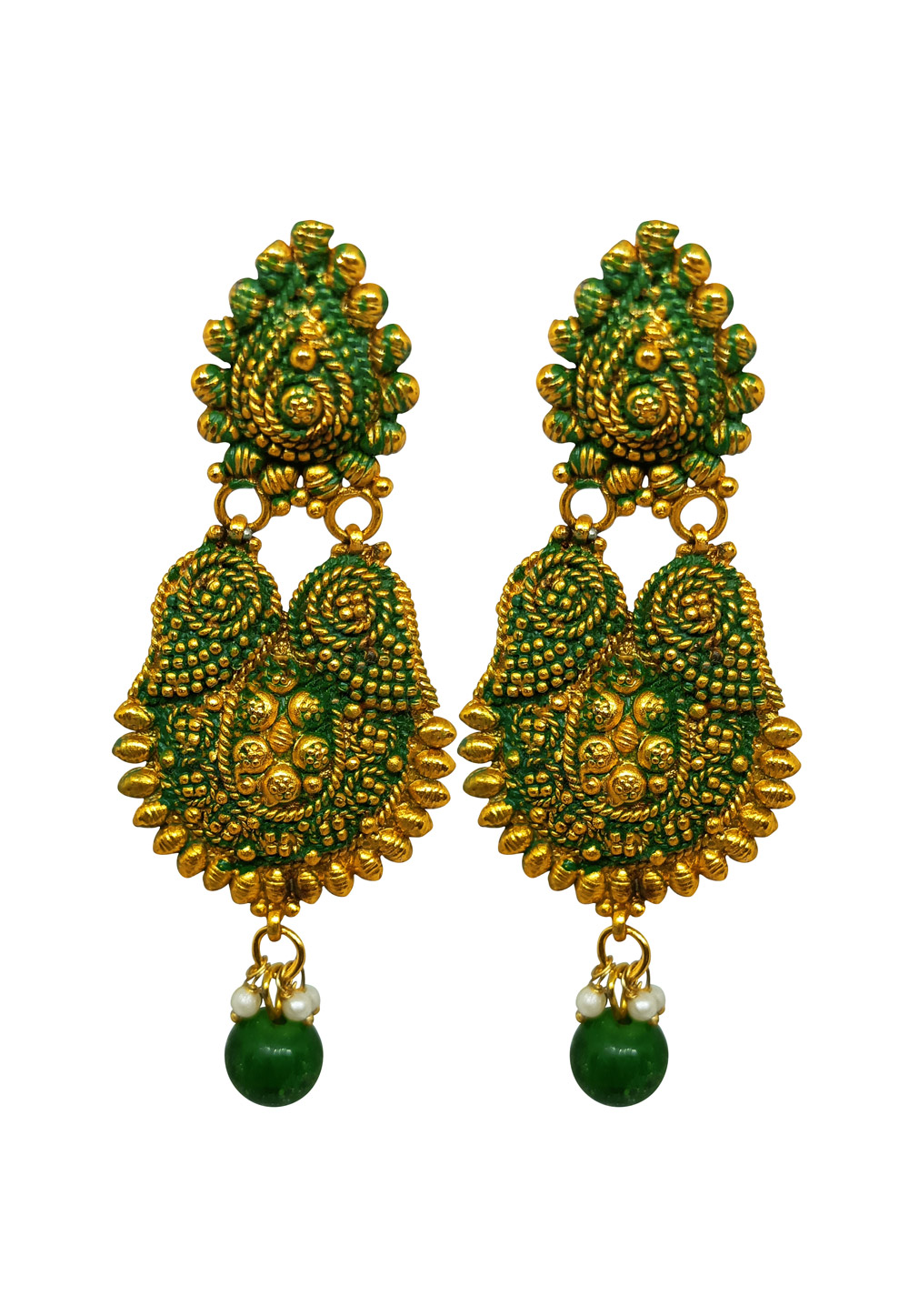 Green Brass Earrings 273024