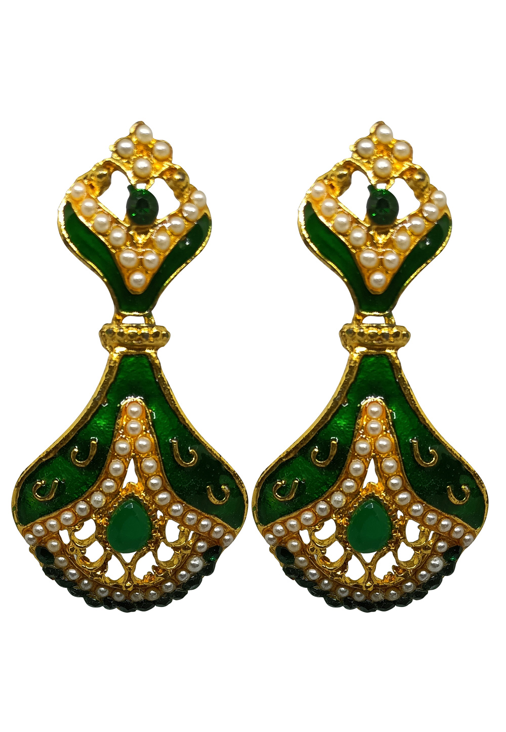 Green Brass Earrings 273035