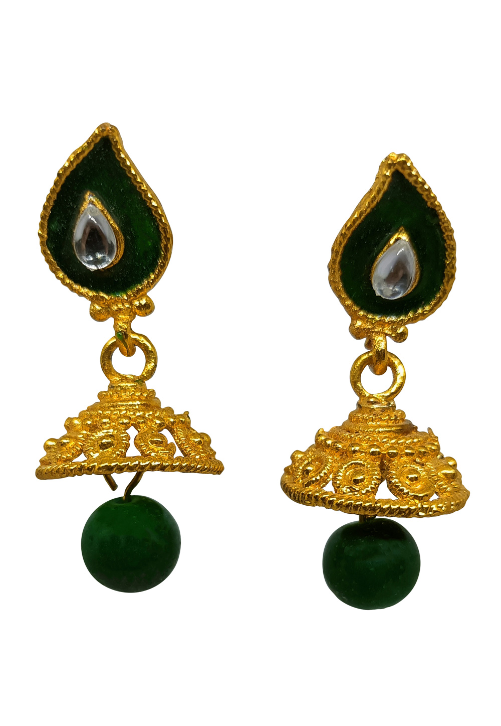 Green Brass Earrings 273037