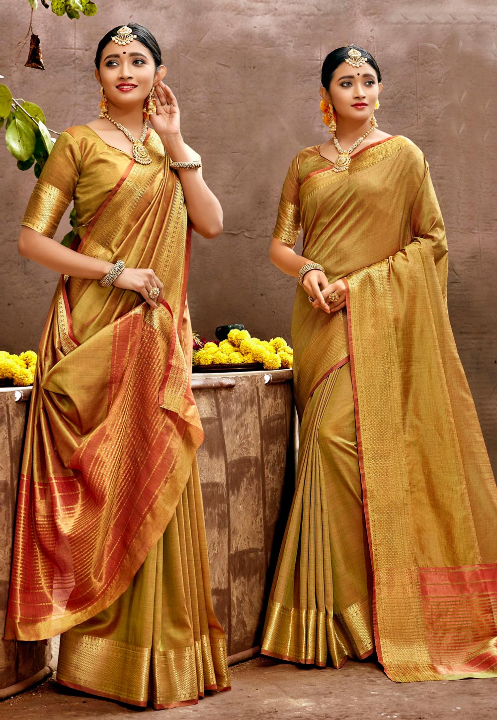 Golden Art Silk Festival Wear Saree 221763
