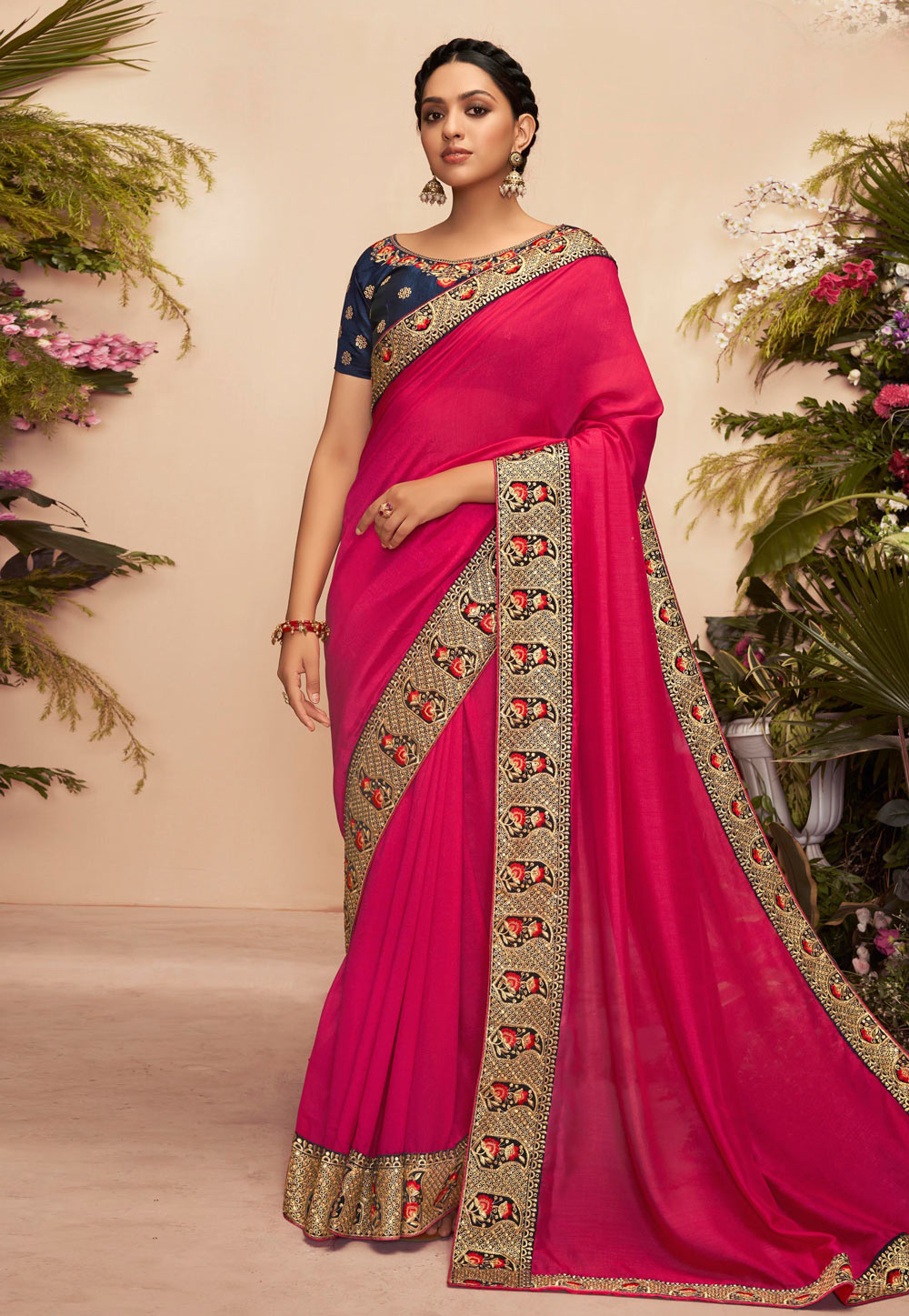 Pink Chanderi Silk Festival Wear Saree 222749