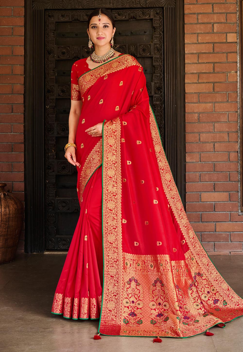 Red Silk Festival Wear Saree 222920