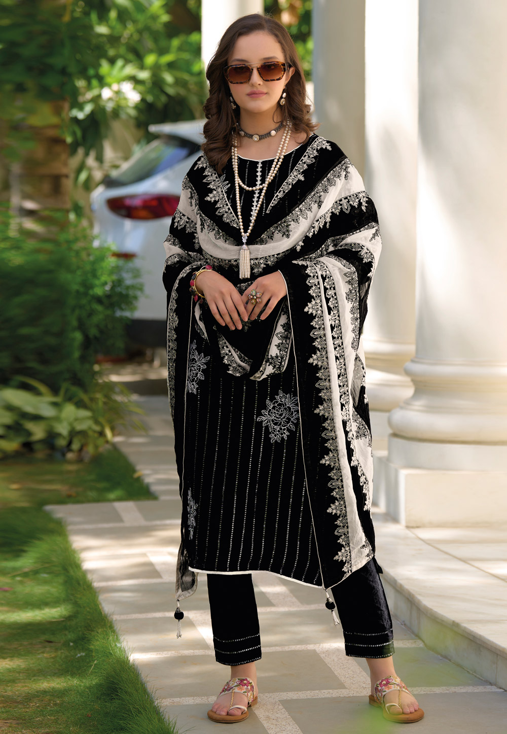 Black Organza Readymade Pakistani Suit 267408