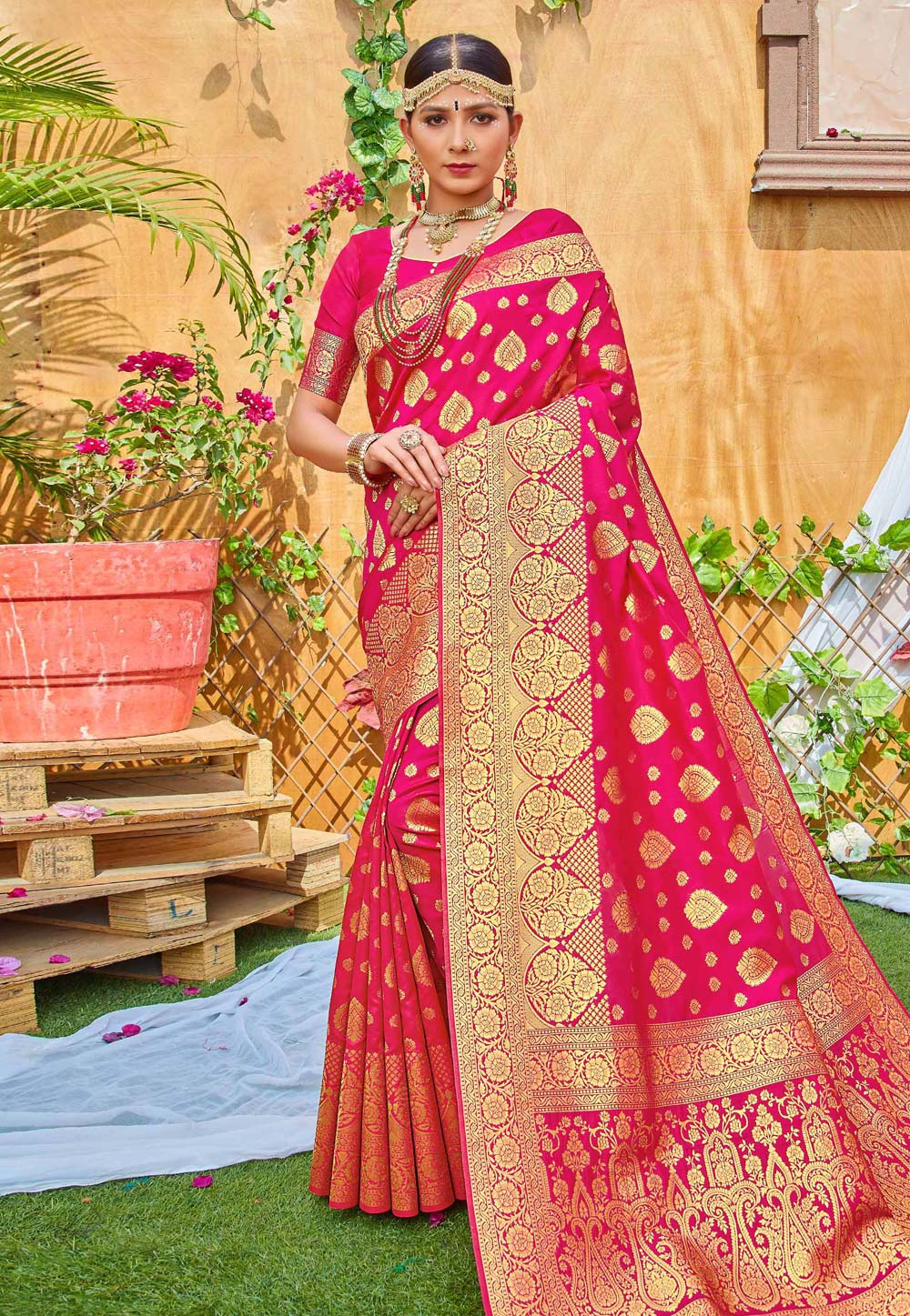 Pink Silk Festival Wear Saree 223205