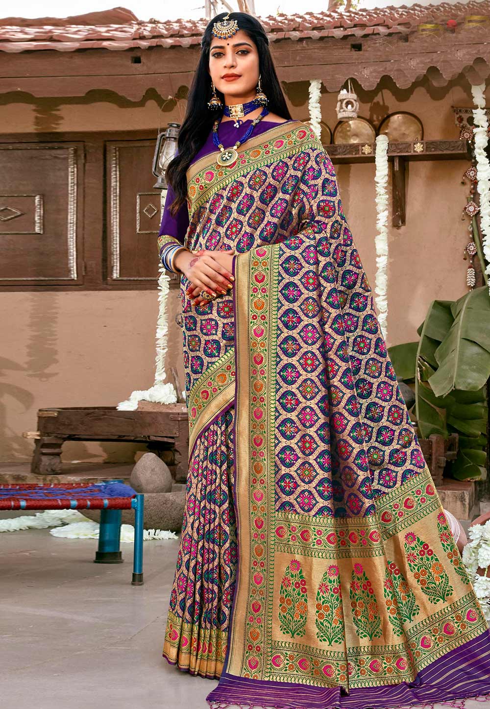 Blue Banarasi Silk Festival Wear Saree 223220