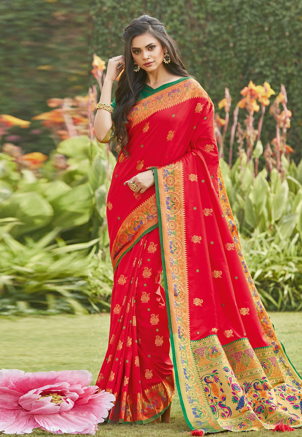 Red Silk Paithani Saree 223696