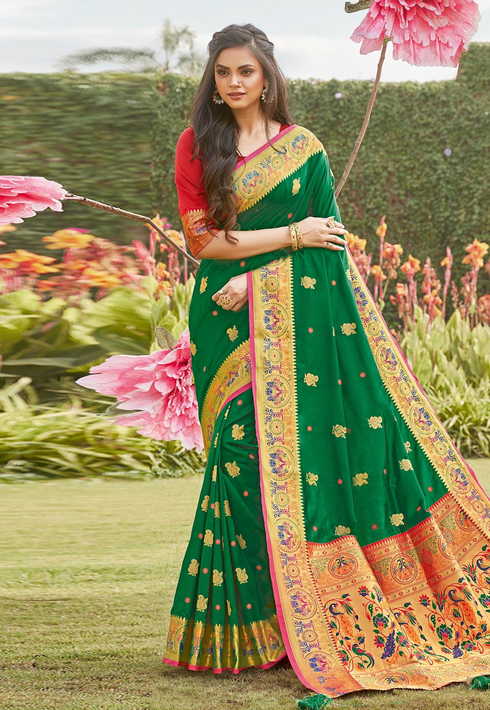 Green Silk Paithani Saree 223697