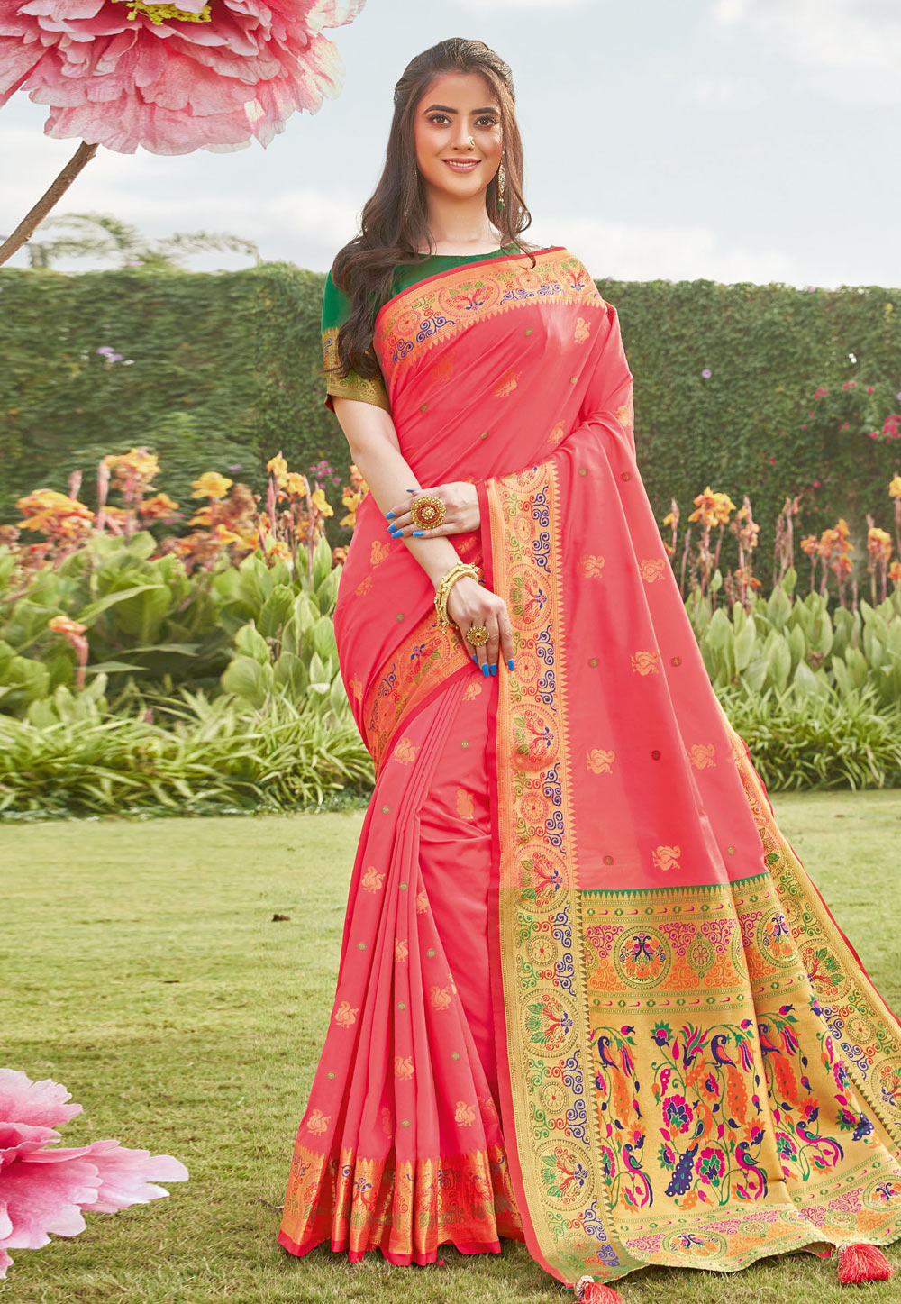 Pink Silk Paithani Saree 223701