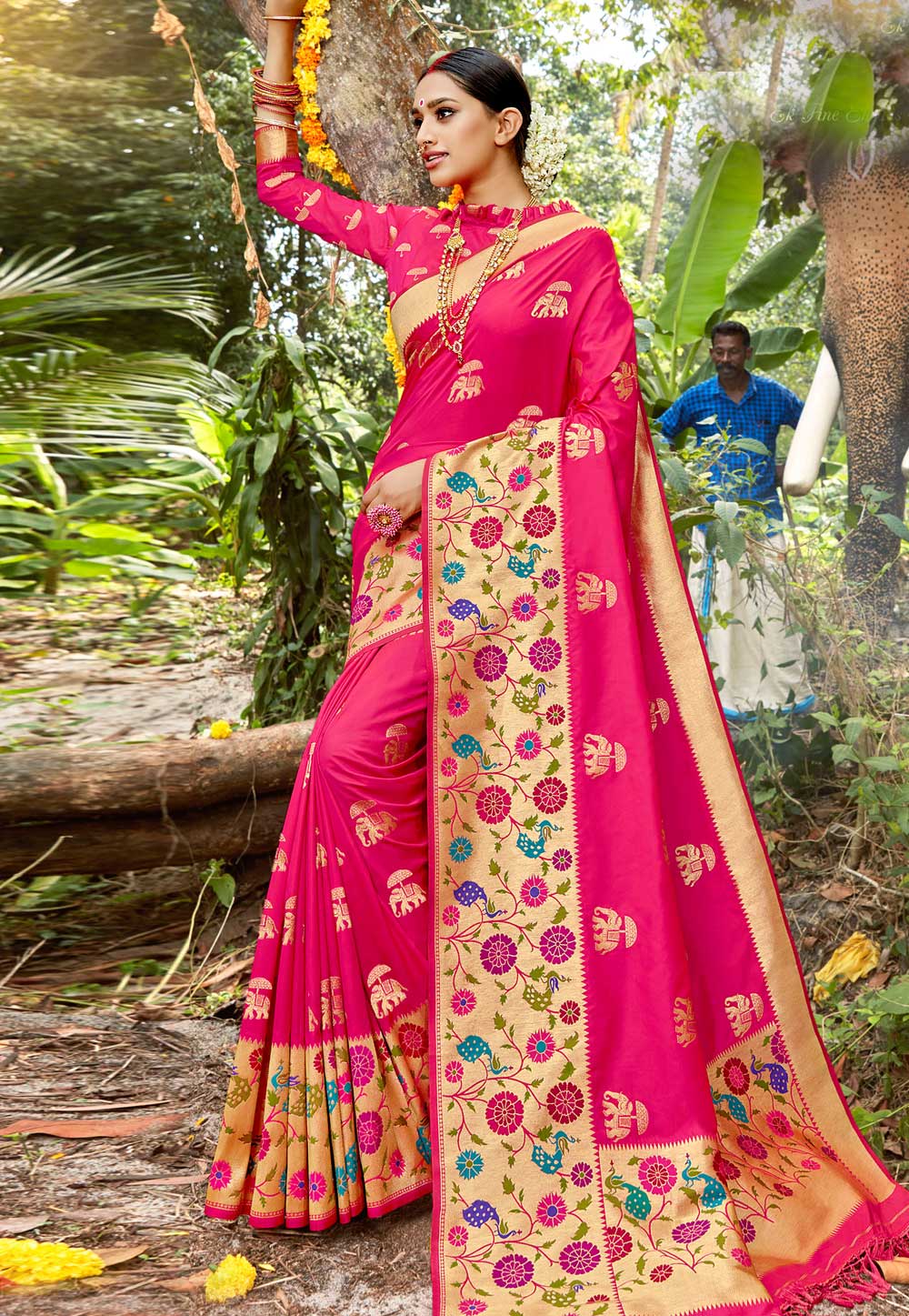Pink Silk Paithani Saree With Blouse 224091