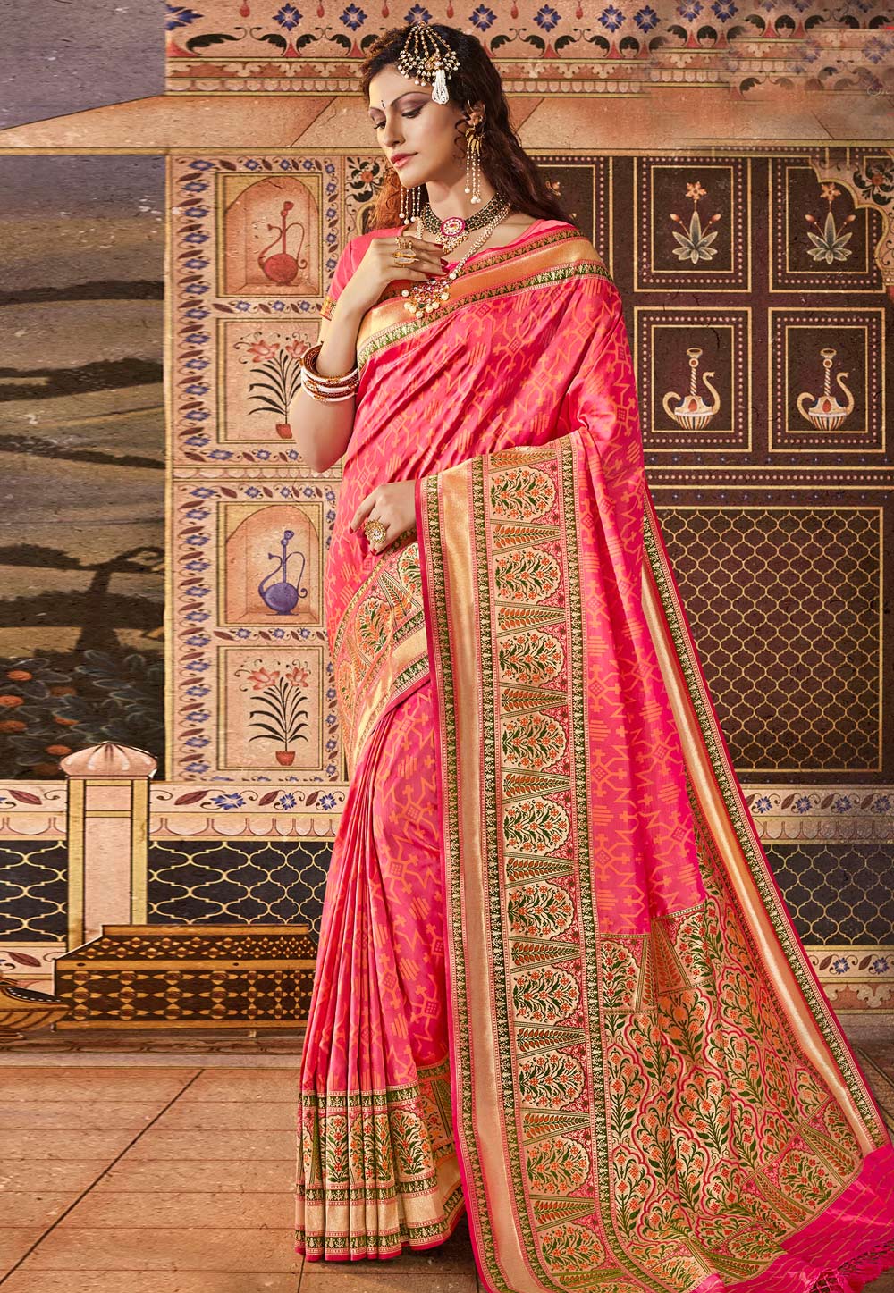 Pink Silk Saree With Blouse 224063
