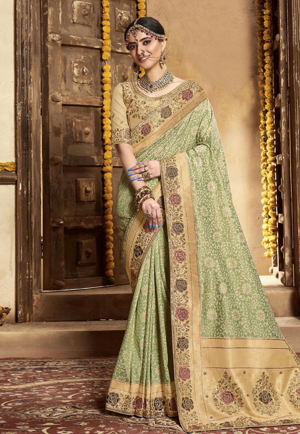 Green Silk Festival Wear Saree 225550