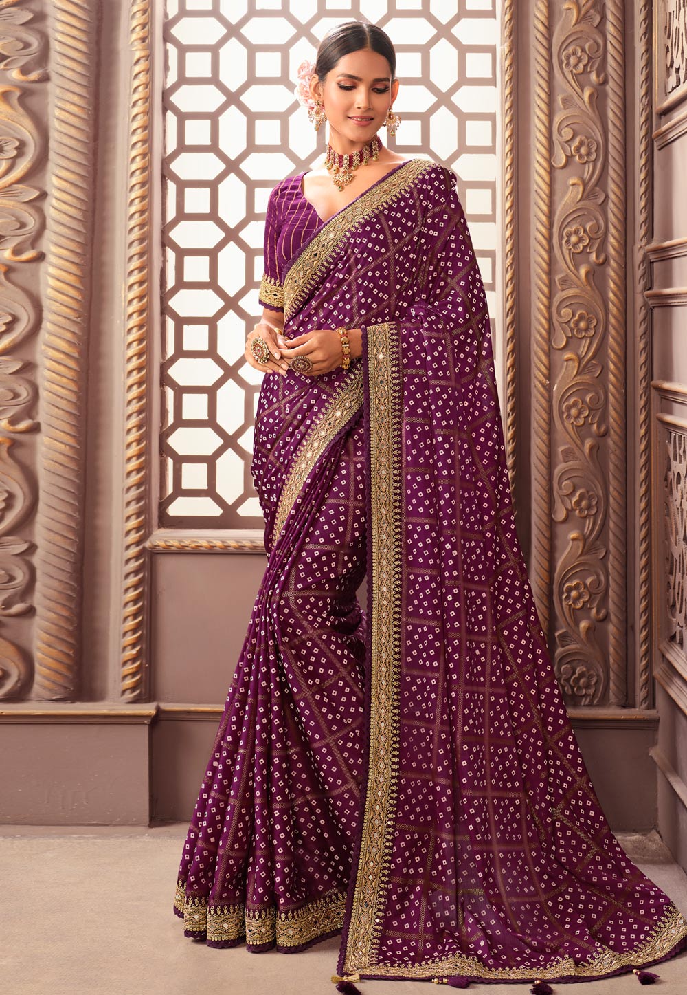 Purple Silk Saree With Blouse 249188