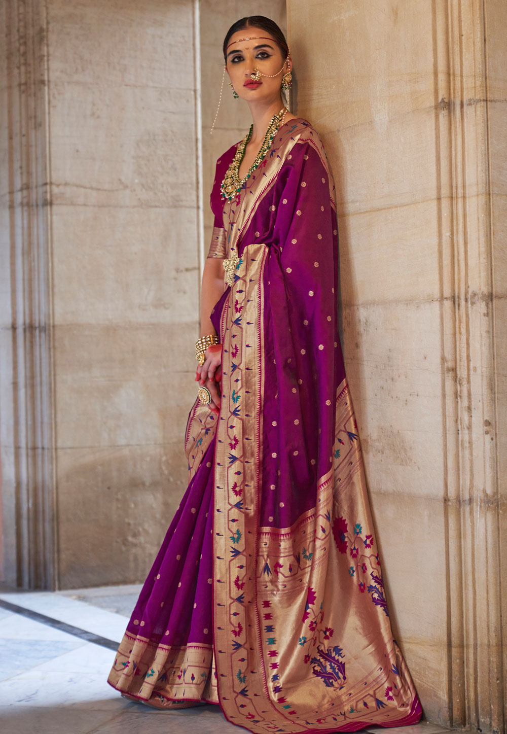 Purple Soft Silk Saree With Blouse 273962