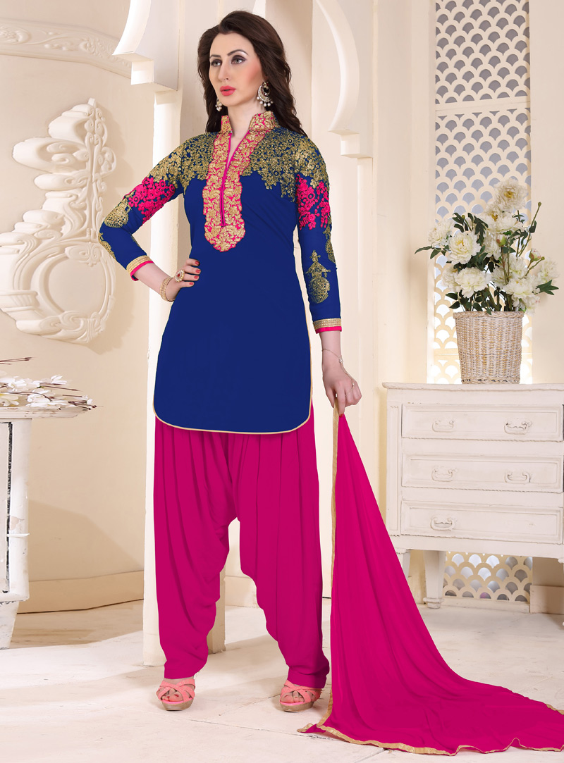 Royal Blue Georgette Punjabi Suit 97436