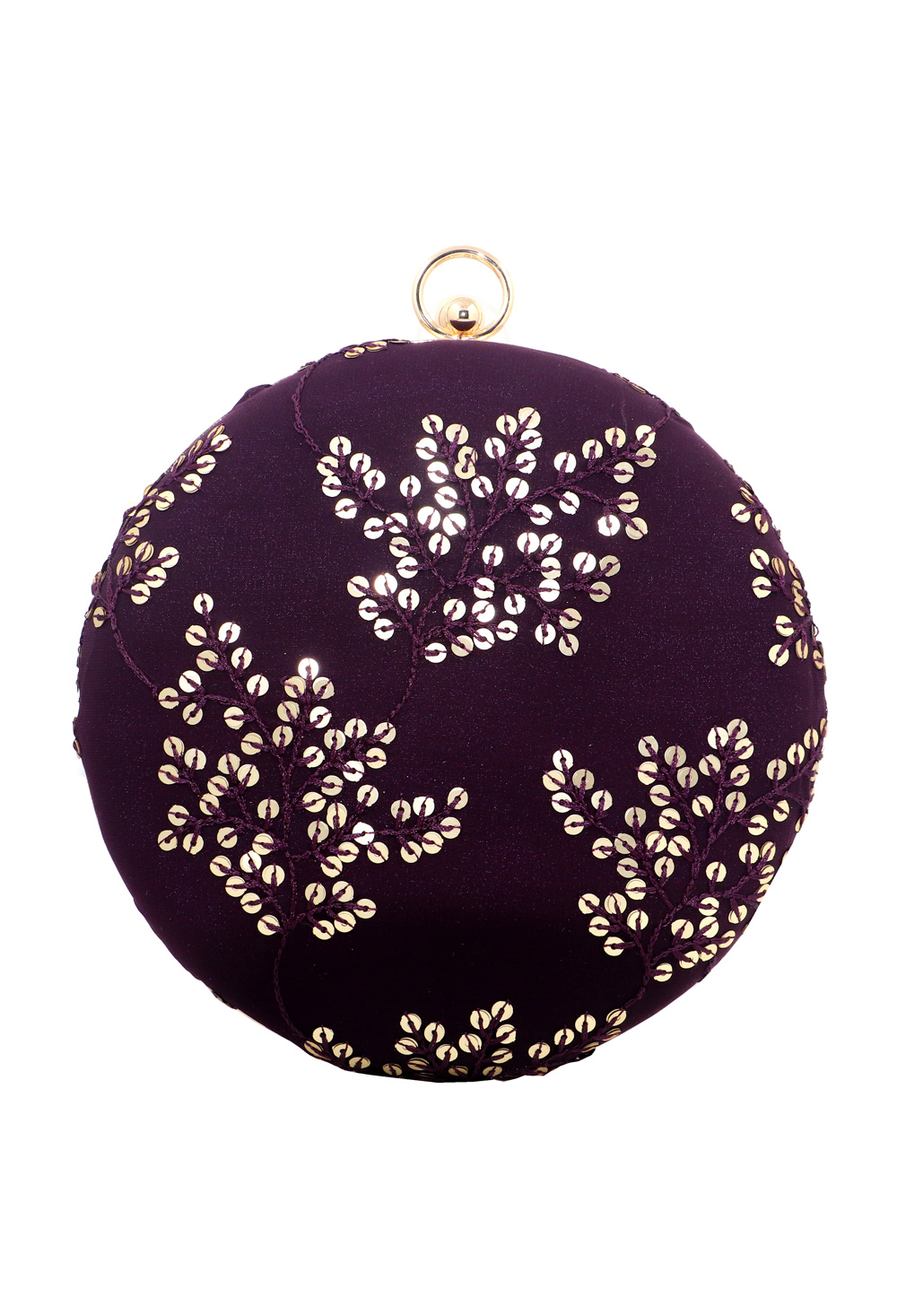 Purple Synthetic Embroidered Clutch 225622