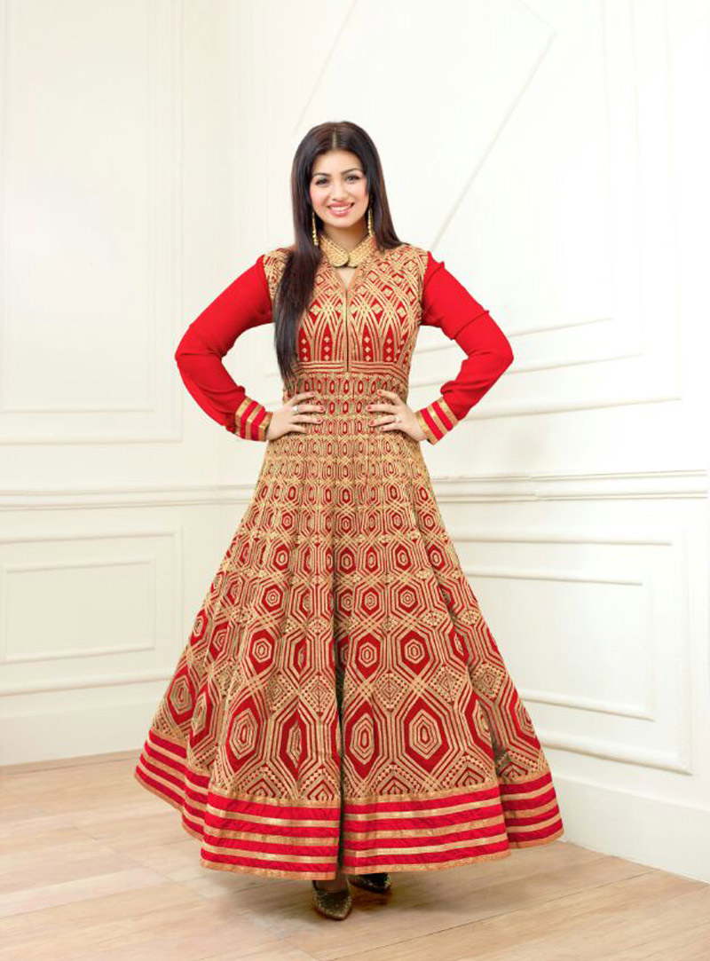 Ayesha Takia Red Georgette Ankle Length Anarkali Suit 81344