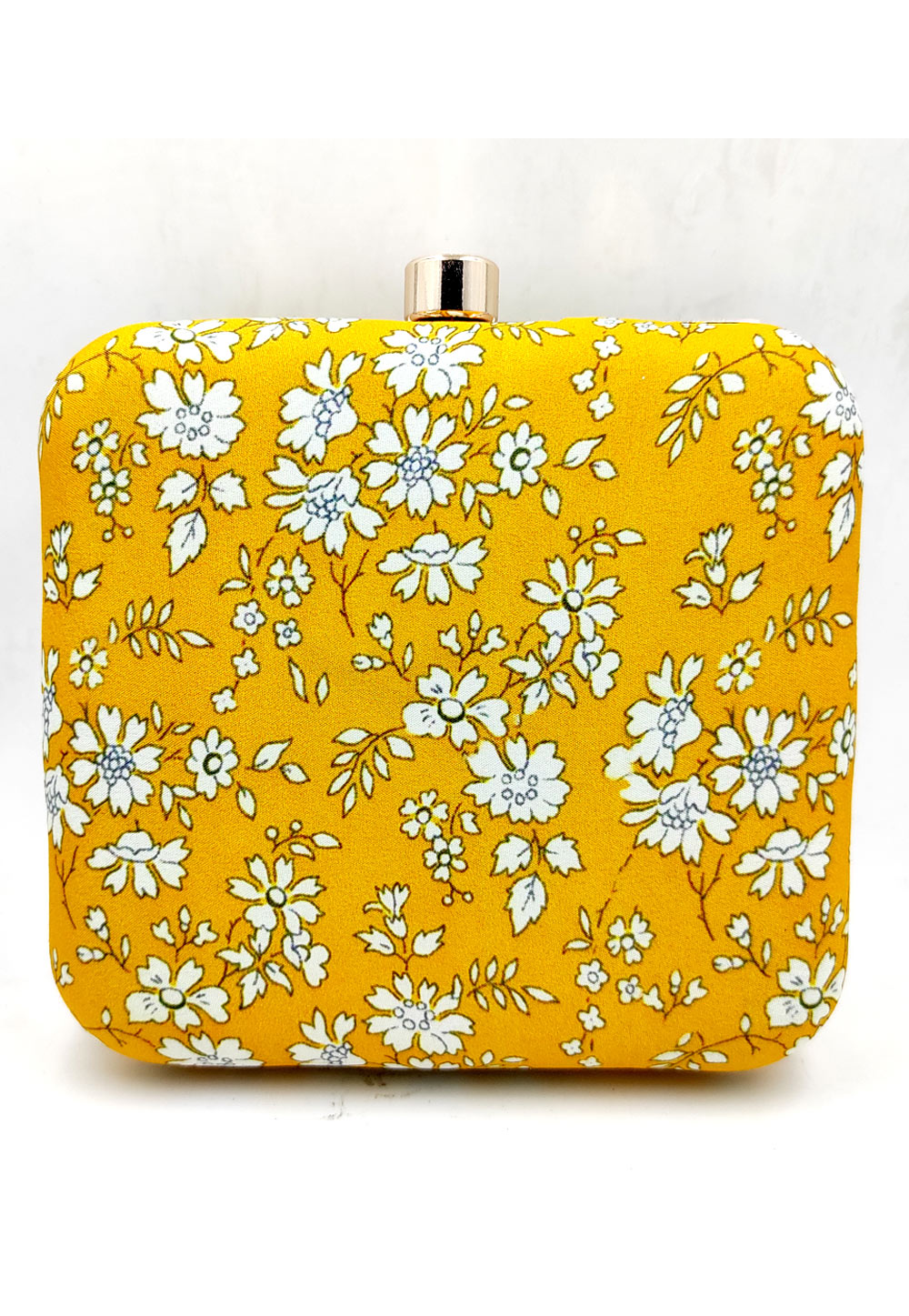 Yellow Synthetic Printed Clutch 225671