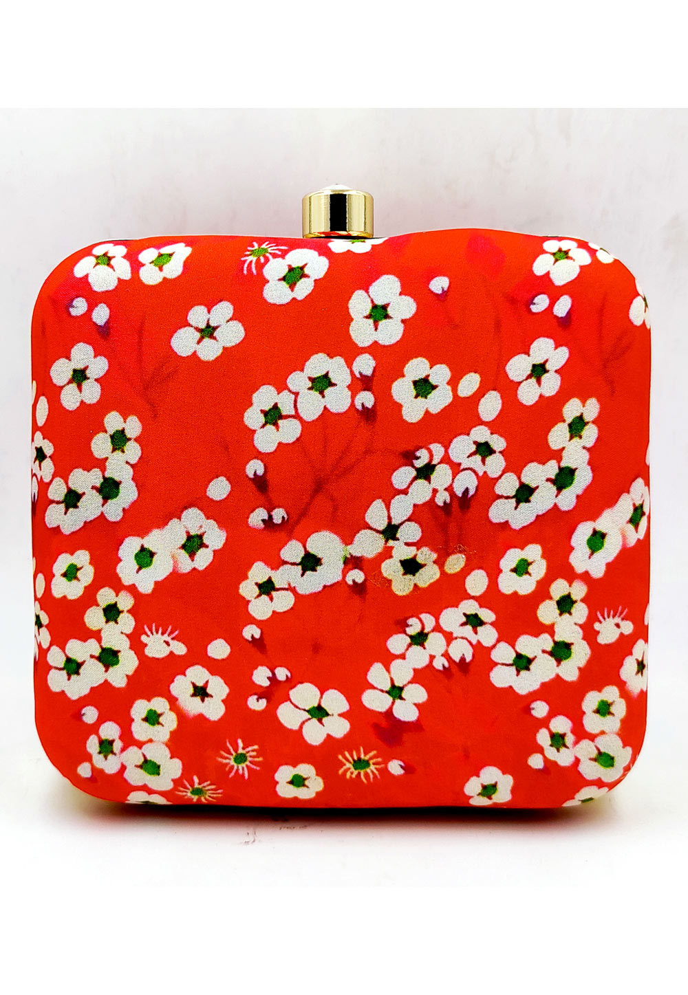Red Synthetic Printed Clutch 225673