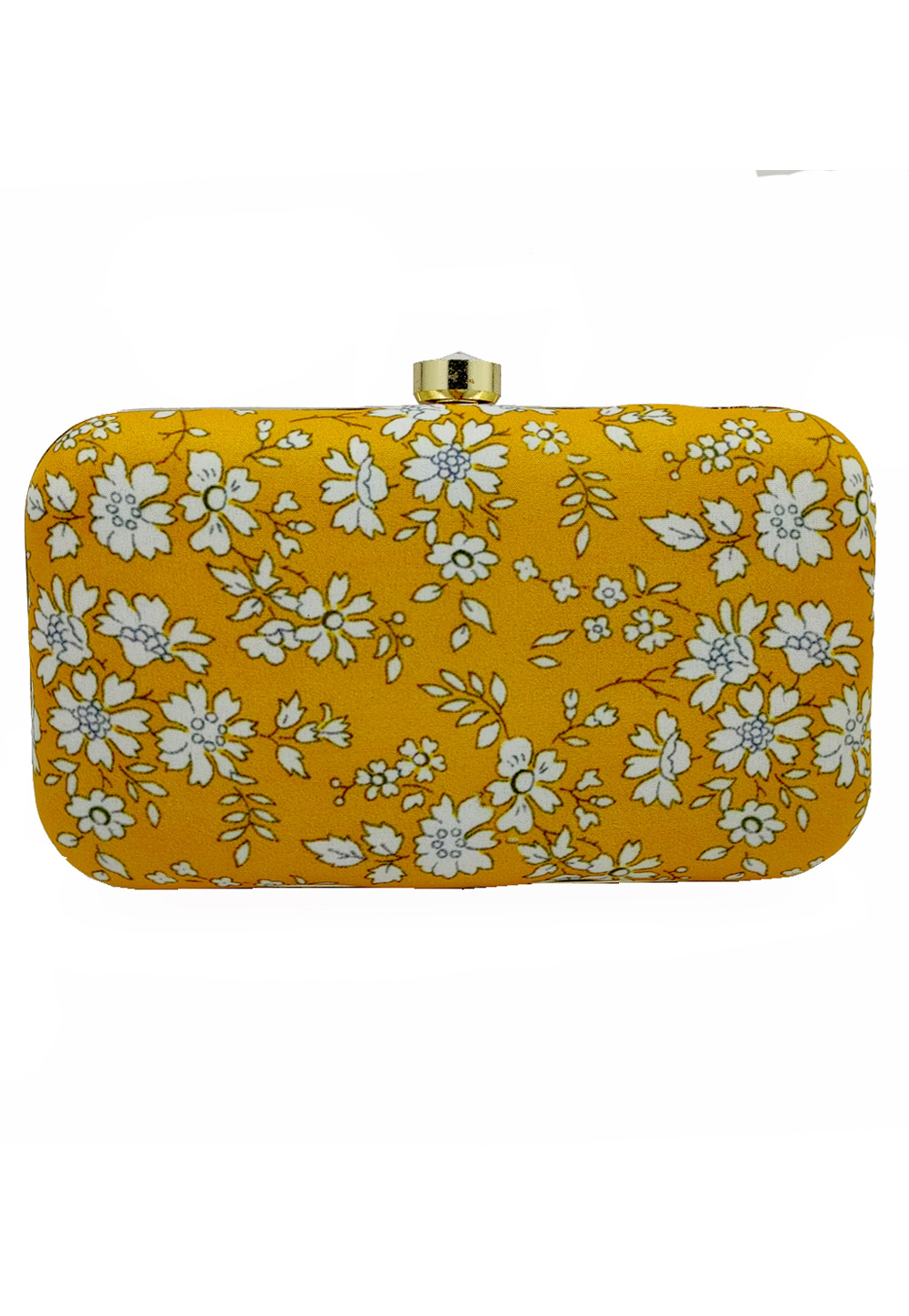 Yellow Synthetic Embroidered Clutch 225791