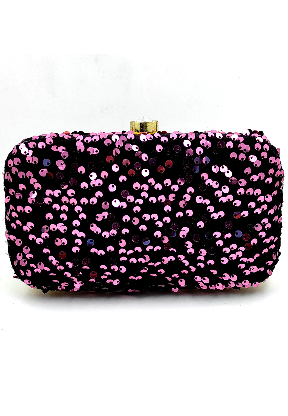 Pink Synthetic Embroidered Clutch 225796