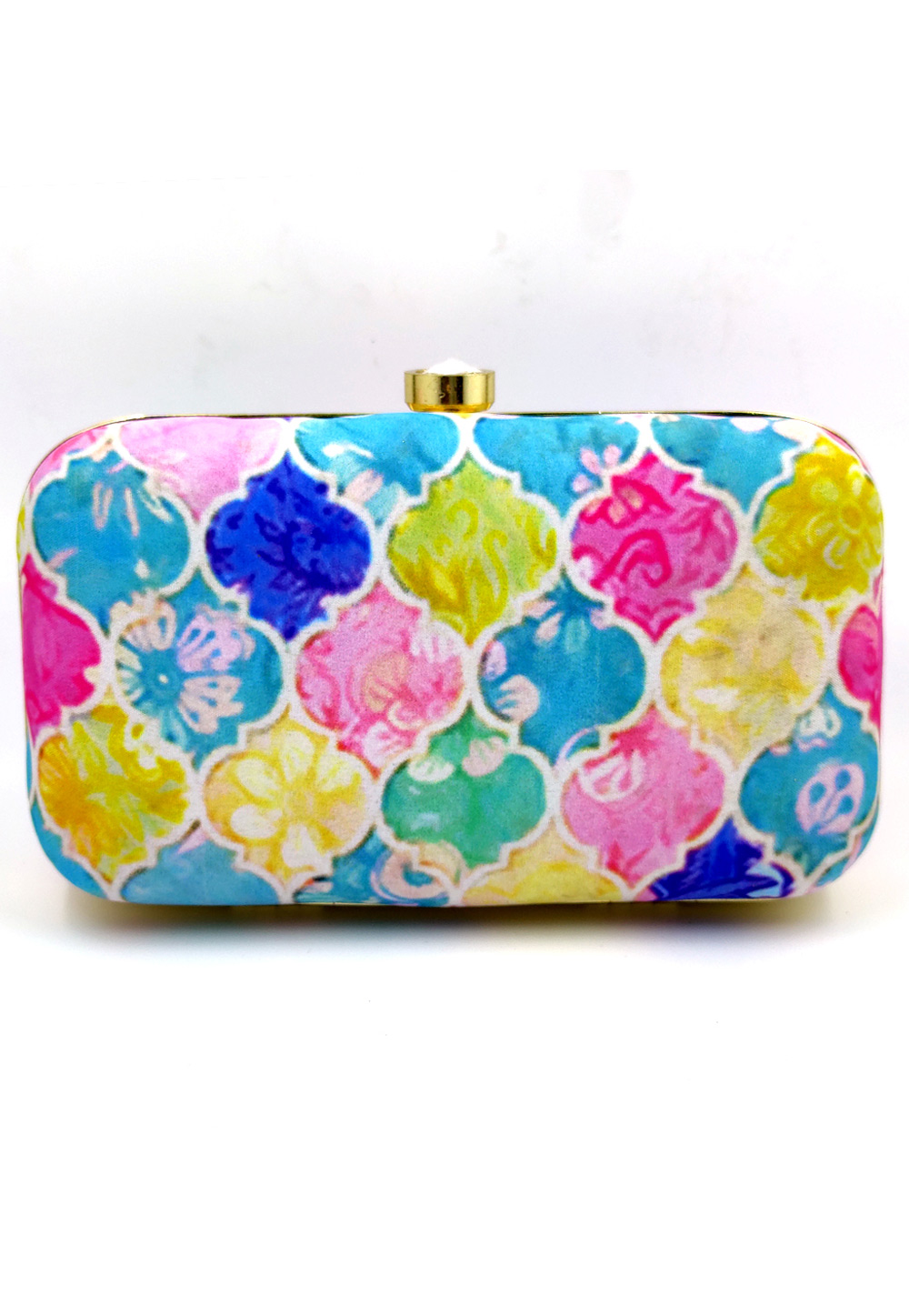 Sky Blue Synthetic Embroidered Clutch 225814