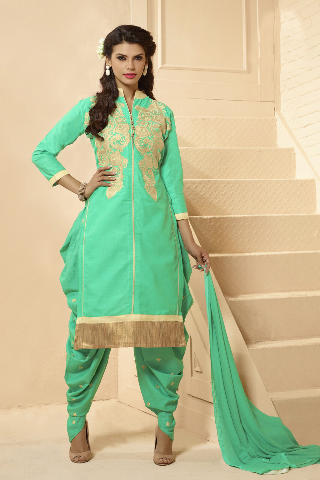 Mint green 2024 punjabi suit