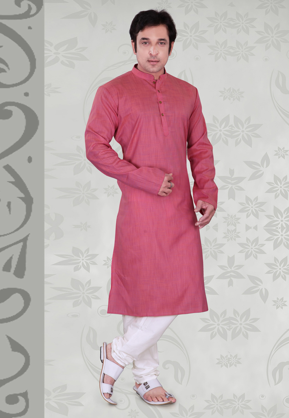Pink Cotton Kurta Pajama 235062