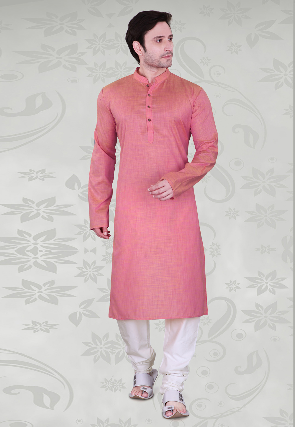Pink Cotton Kurta Pajama 235065