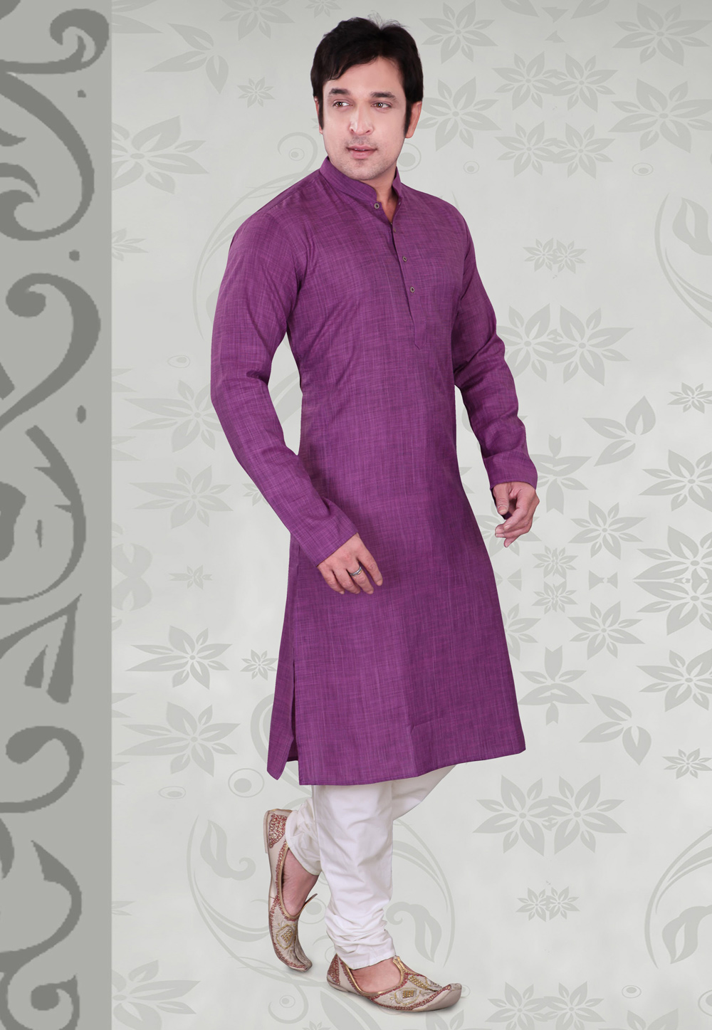 Purple Cotton Kurta Pajama 235054