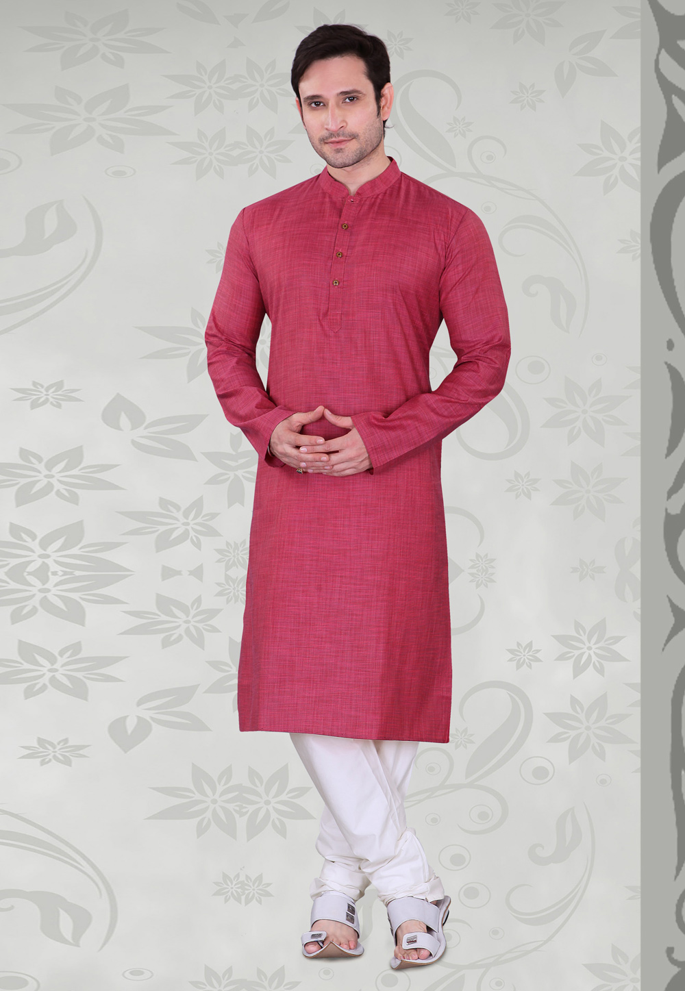 Pink Cotton Kurta Pajama 235055
